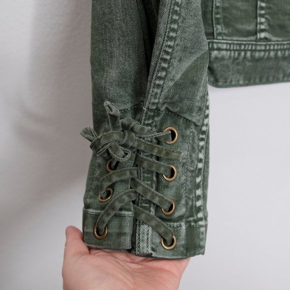 Ulla Johnson Atticus Denim Jacket Army Green F34 - Picture 8 of 12